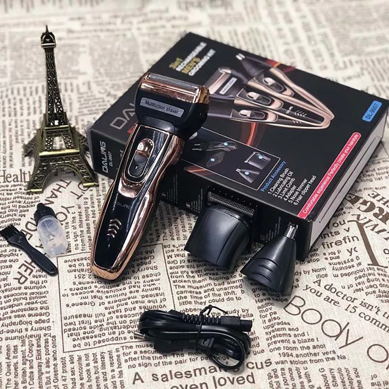 

100-240V 3 in 1 electric shaver hair clipper hair trimmer titanium beard trimmer shaving machine cutting men nose trimmer