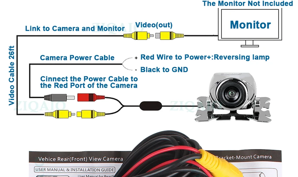 Car Rear View Camera Universal Backup Reverse Parking Camera Night Vision Waterproof Reversing Cam Wide Degree Car accessories