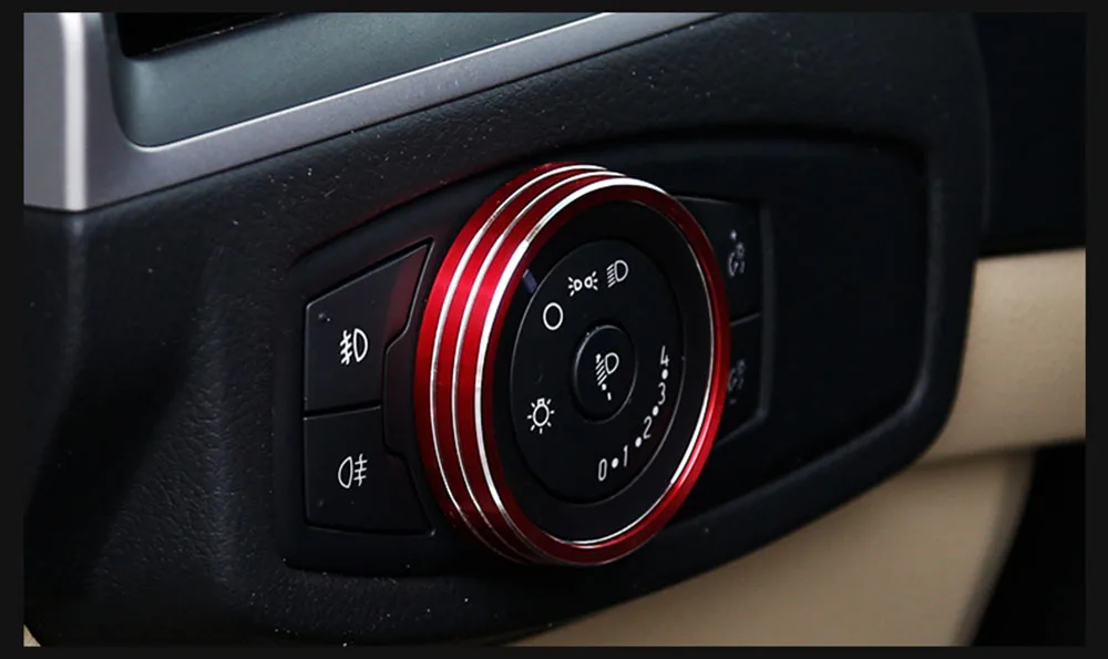 Alijunda фары кнопка украшения подходит для Ford Focus 3 MK3 ST RS WALKER Escape Kuga Mondeo