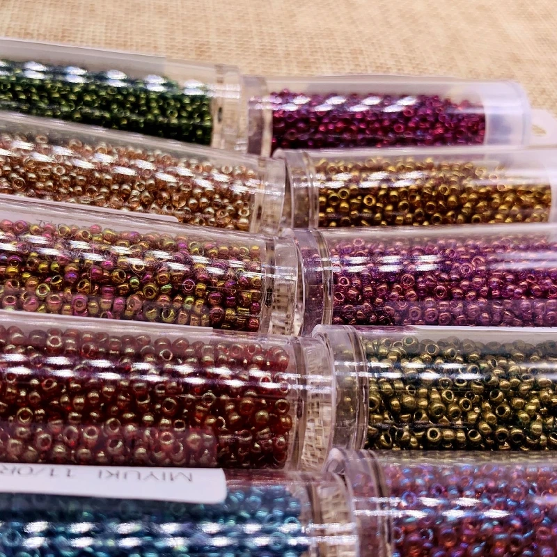 

2mm Miyuki Metallic Gloss Glass Seedbeads 1100Pcs Japanese 11/0 Round Beads For DIY Clothing Wedding Craft Sewing Accessories