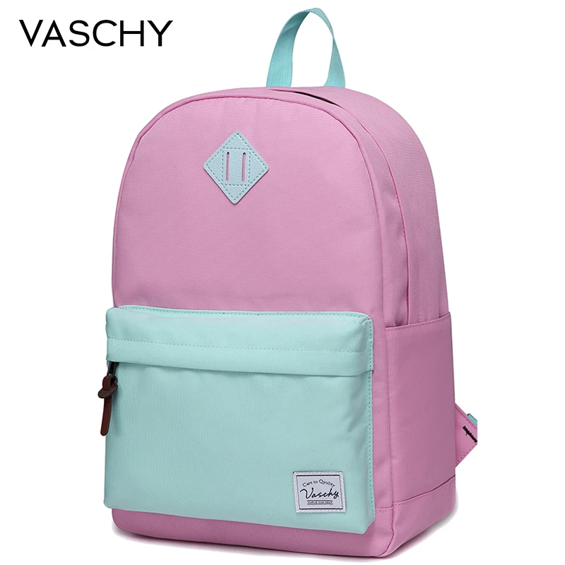 Women Backpack Girls VASCHY Unisex Classic Water Resistant Rucksack School Backpack 14Inch Laptop for Teenager Casual Daypack