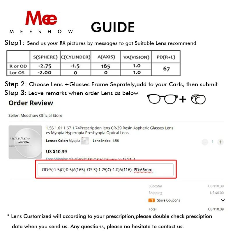 1 56 ASP CR 39 линзы из смолы оптические анти голубые лучи отражающее покрытие очки для