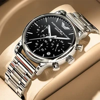 2021 new fashion mens watches with stainless steel top brand luxury sports chronograph quartz watch men relogio masculino
