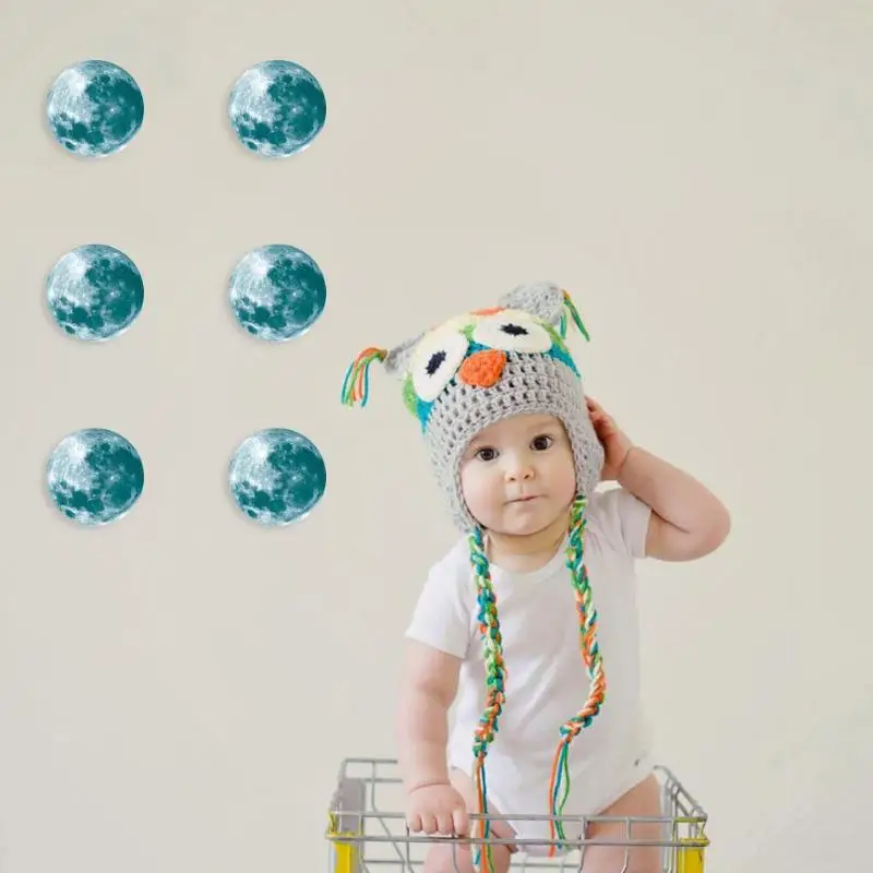 Супер яркие светящиеся водостойкие наклейки с Луной для украшения детской