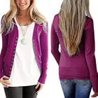 Цветной кардиган на пуговицах с длинным рукавом, Женский Повседневный ветрозащитный кардиган на весну и осень, топ из полиэстера C1C9