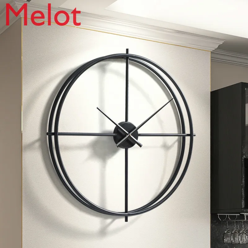

Creative Wall Clock Living Room Minimalist Art Fashion Clock Modern Pocket Watch Wrought Iron Household Minimalist Clock