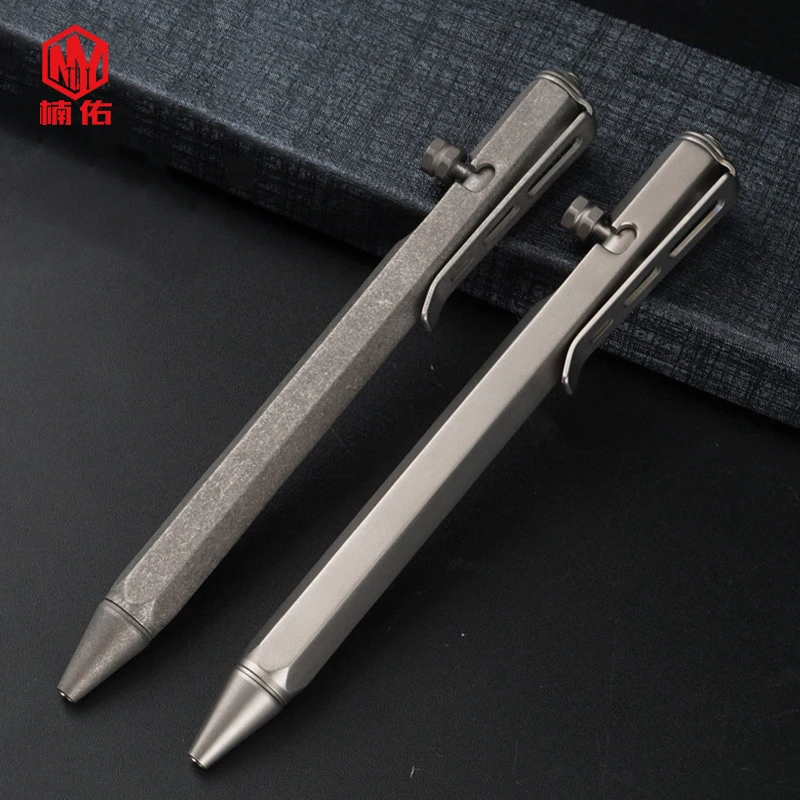 1PC Titanium Alloy Tactical Pen Outdoor Camping Survival Tool Gun Bolt Pen Multifunction Tungsten Steel Broken Window Pen