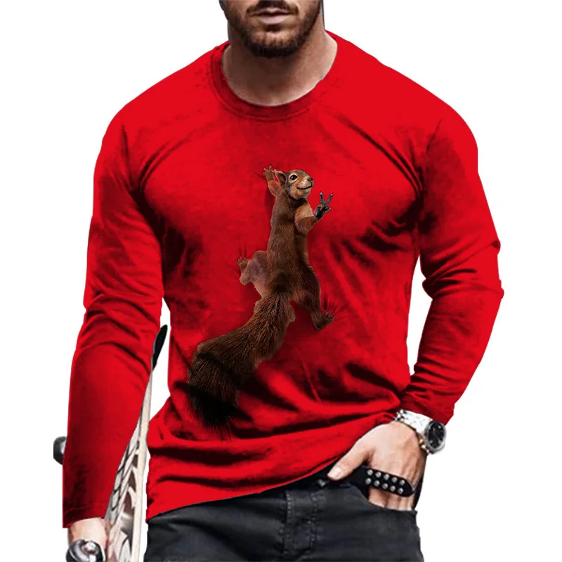 

T-Shirt Mens Autumn 2021 New Men's Loose O Neck Long-Sleeved Compassionate Youth Bottoming Shirt Trend Street Fashion Top