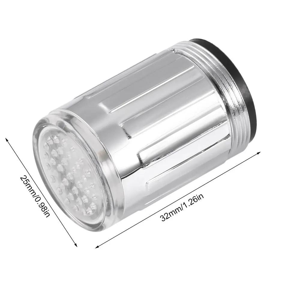 

3 Color 7 Colors Changing Glow Light-up LED Kitchen Faucet Shower Tap Novelty Luminous Faucet Nozzle Head Light Bathroom Light