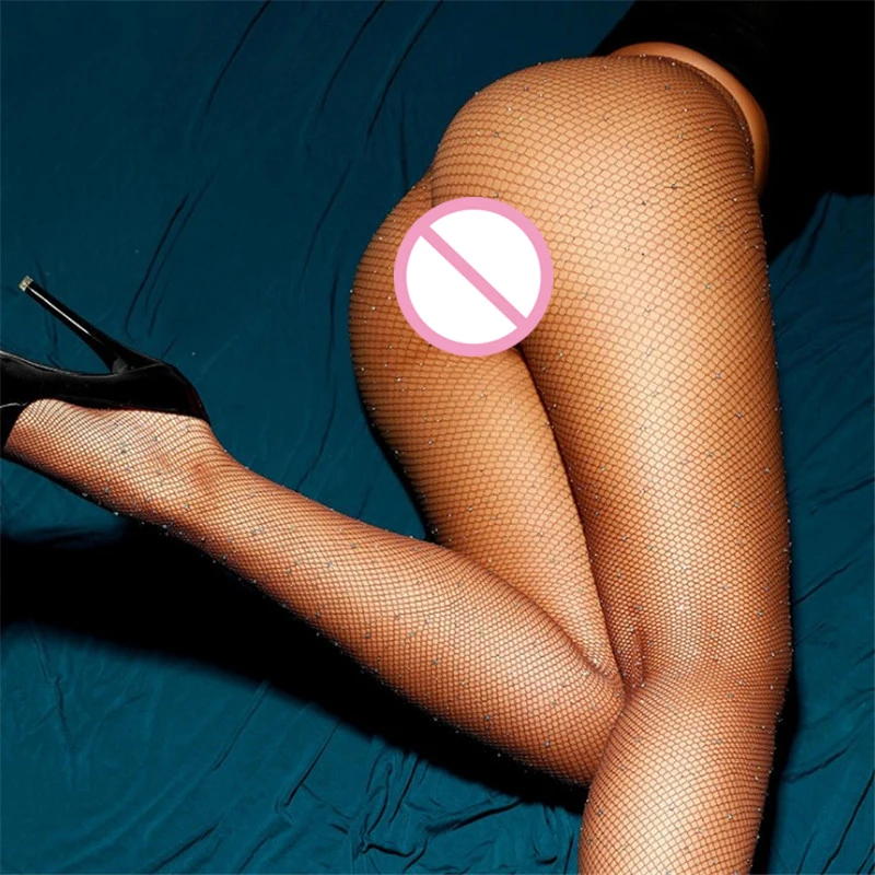 Пикантные Для женщин алмазные модные колготки в сеточку Носки детские