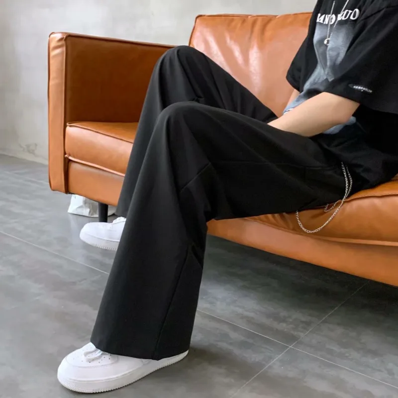 

Summer Wide-leg Pants Men's Fashion Business Society Mens Suit Pants Korean Loose Straight-leg Dress Pants Men Trousers M-2XL