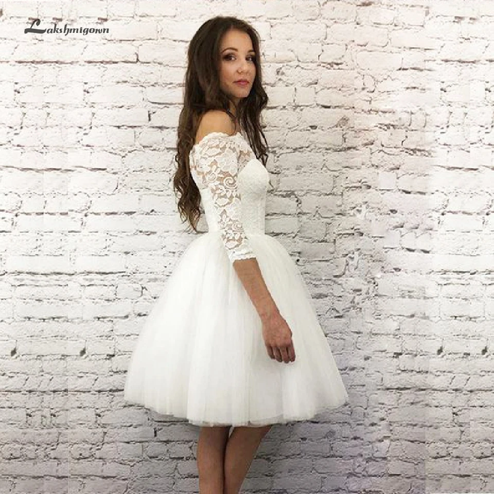 Горячая Распродажа короткое ТРАПЕЦИЕВИДНОЕ свадебное платье Lakshmigown сексуальные