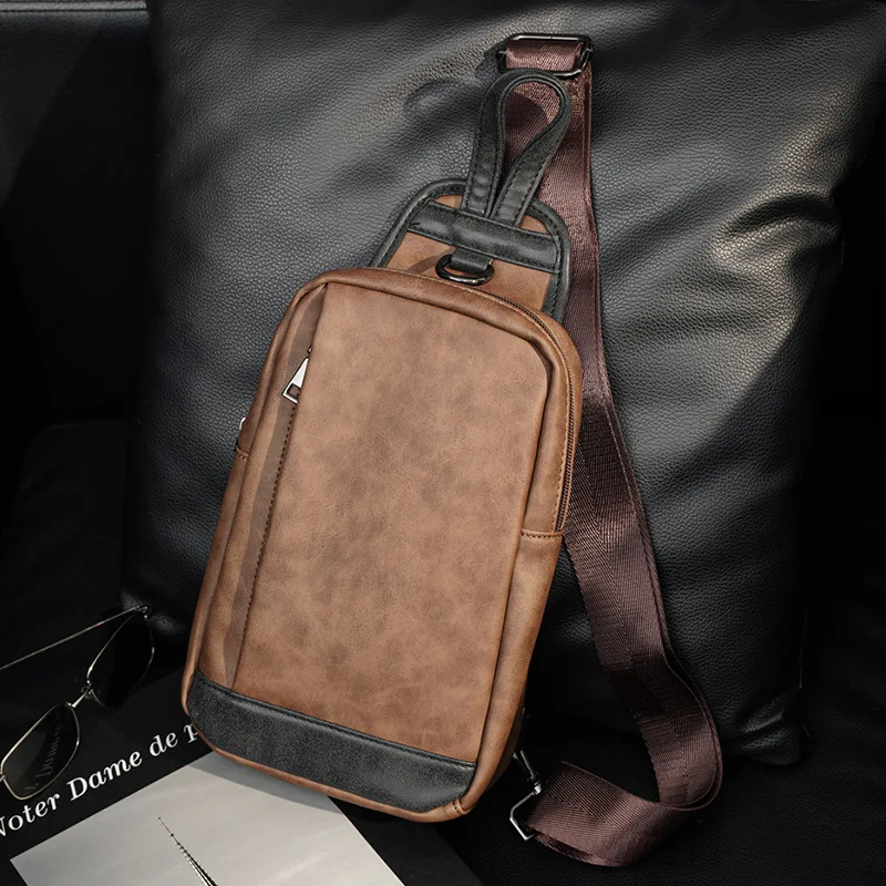 

2022 Luxury Brand Belt Bag Leather Chest Bag for Men Casual Messenger Bags Fashion Men's Chest Pack Large Capacity Business Bags