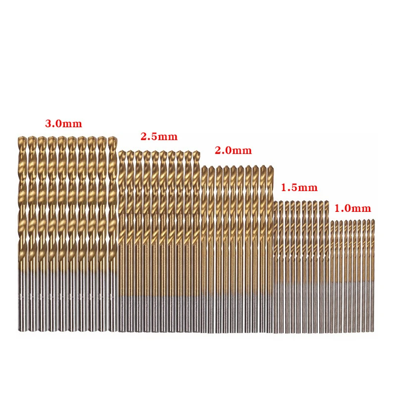 Набор спиральных Сверл с титановым покрытием высокоскоростная стальная