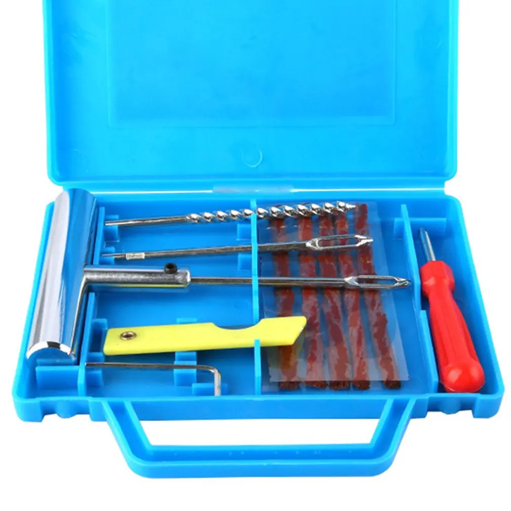 

11pcs Car Van Motorcycle Bike Emergency Heavy Duty Tubeless Tire Puncture Professional Repair Kit Plug Set Tyre Repair Kit