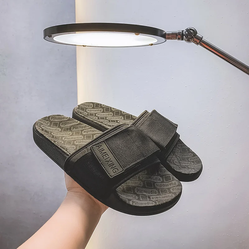 

Summer Men Slides Slide Slippers Home Indoor Shoes House Beach Outside Slipers Slipper Sleepers Soft Hot Sale Big Size 44 45