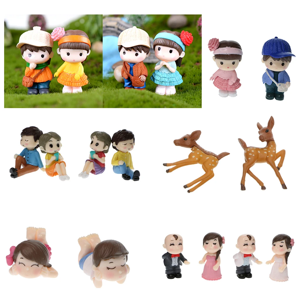 

Various Garden Ornament Miniature Figurine Craft Fairy Dollhouse Decoration Cute Couple Wedding Decor
