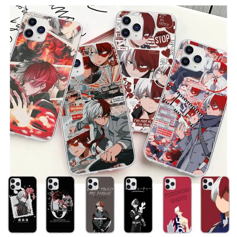 Прозрачный чехол My Hero Shoto Todoroki для IPhone 12 11 Pro Max Xs X Xr 7 8 6 6s Plus 5 мобильный телефон Se 2020