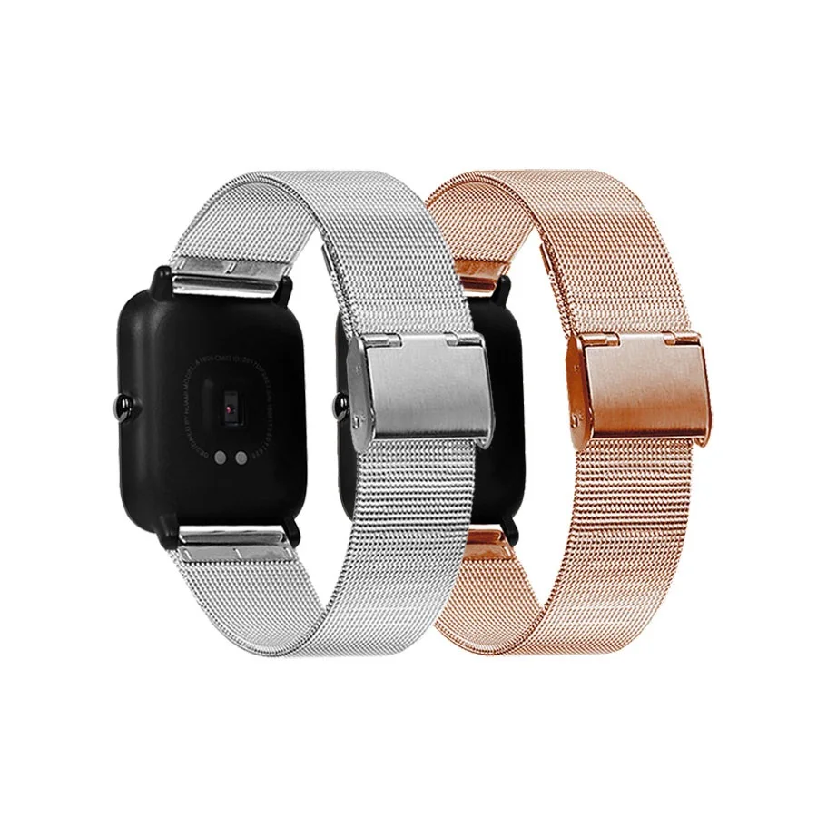 Ремешок Миланская петля из нержавеющей стали для Amazfit Bip браслет часов Xiaomi Huami