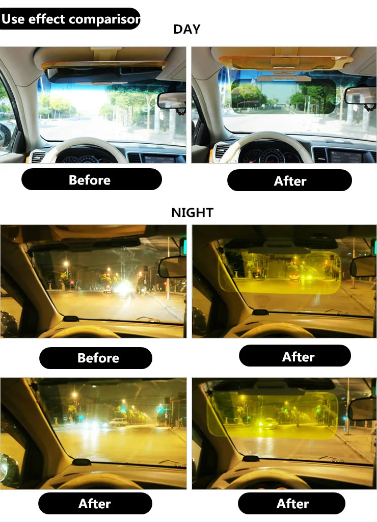 Дневной и ночной солнцезащитный козырек 2 в 1 ослепительные очки для автомобиля