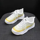 Кроссовки женские на шнуровке, дышащие, Вулканизированная подошва, удобная повседневная теннисная обувь для бега, однотонные, 2021