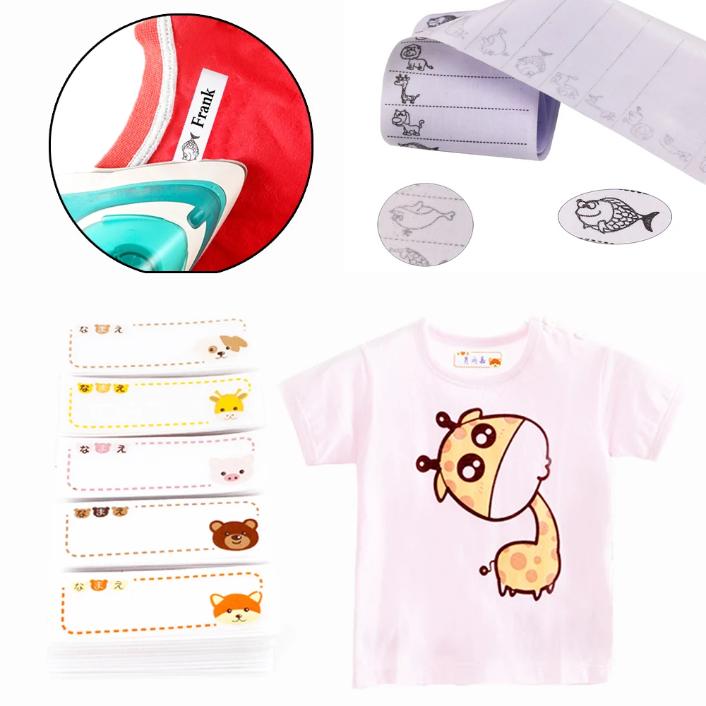 Белая этикетка с именем моющиеся этикетки утюгом для одежды тканевые ярлыки