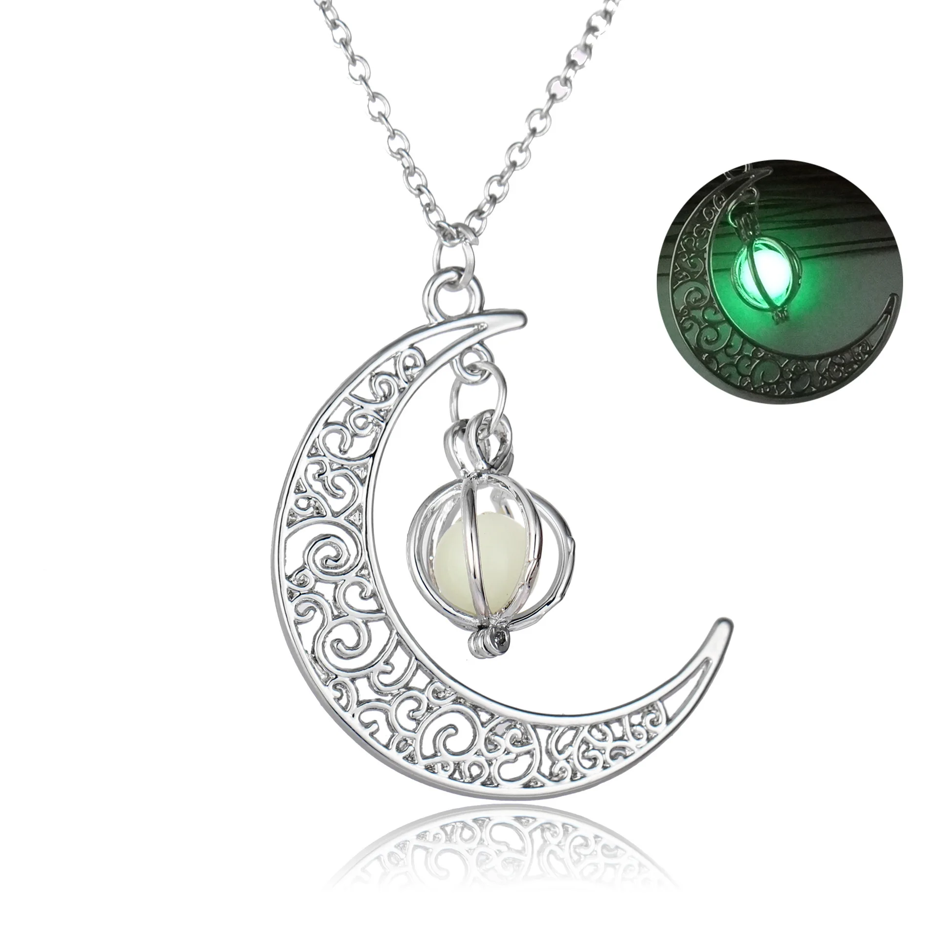 

Glowing Moon Pumpkin Creative Pendant Luminous Female Necklace Christmas Halloween Gift Ornaments