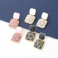 fashion new metal square dripping acrylic geometric earrings womens creative popular dangle earrings party accessories