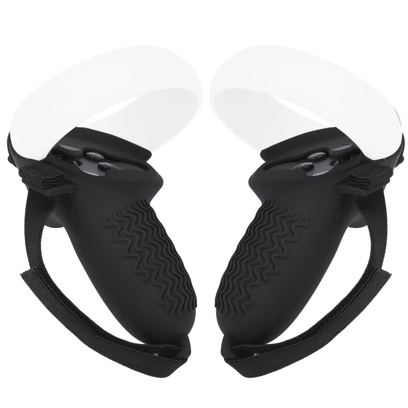 

1pair Anti Scratch Non Slip Easy Install With Knuckle Straps Practical Controller Grip Cover Multifunction For Oculus Quest 2
