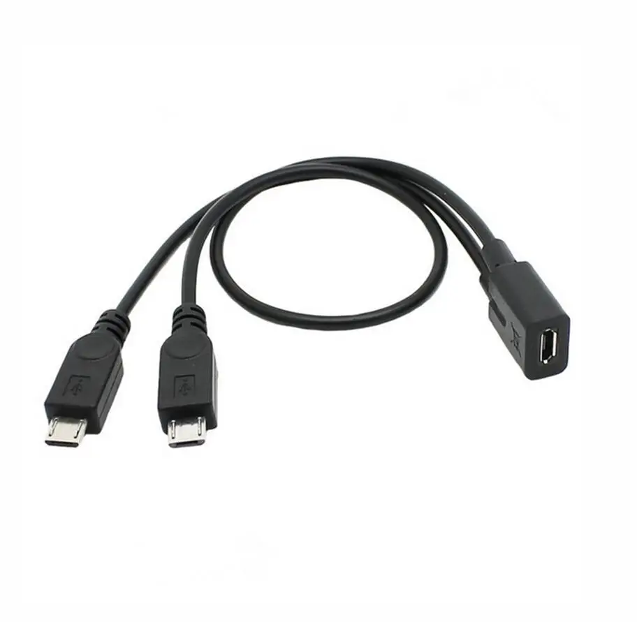 

1 шт./лот android Micro USB 1:2 v8 female to two male Microusb male 1:2