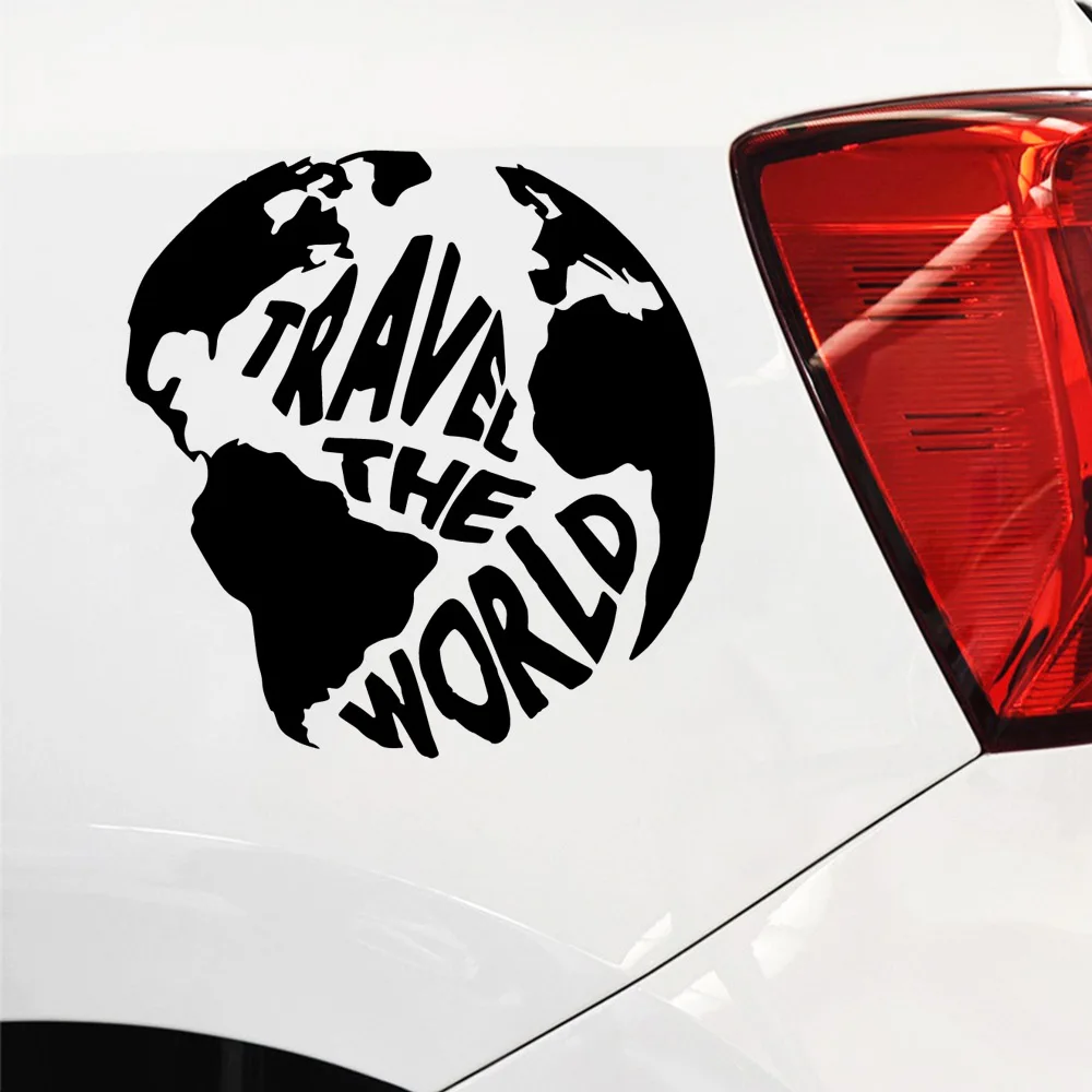 

Fashion Travel Around The World Stickers For Cars Vinyl Decal For Rearview Mirror Car Head Engine Cover Windows Decoration