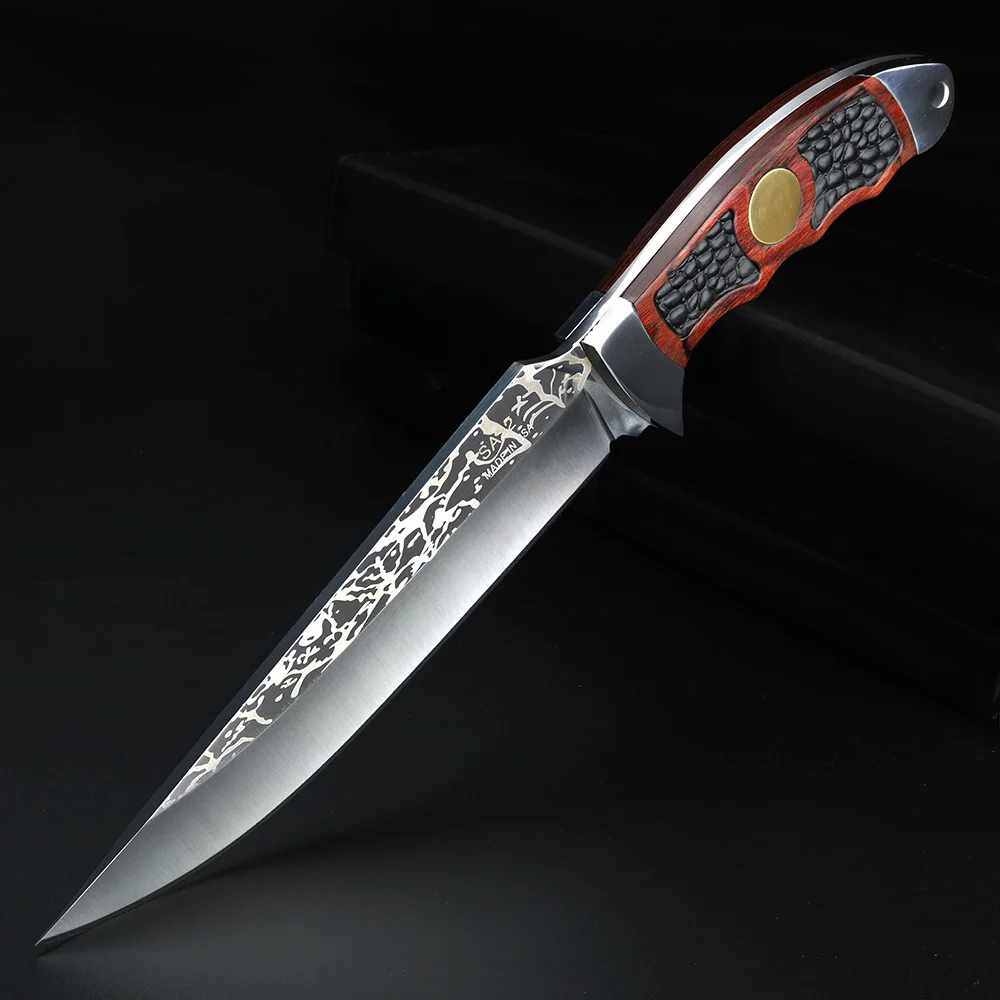 

Outdoor Fixed Blade Knife Camping Hunting Survival Knife Full Tang High Hardness Steel Multifunctional Straight Knives W/sheath