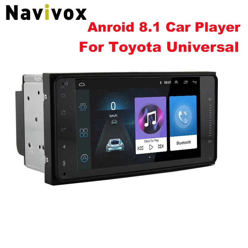 Navivox " Android 8,1 4 ядра 2Din автомобильный медиаплеер для Corolla E120 Toyota RAV4 Hilux Fortuner Innova Prado без DVD