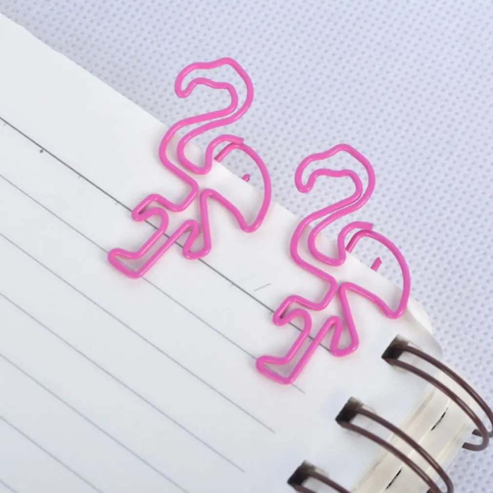 10 шт. креативная Милая Закладка в виде фламинго металлический зажим для бумаги