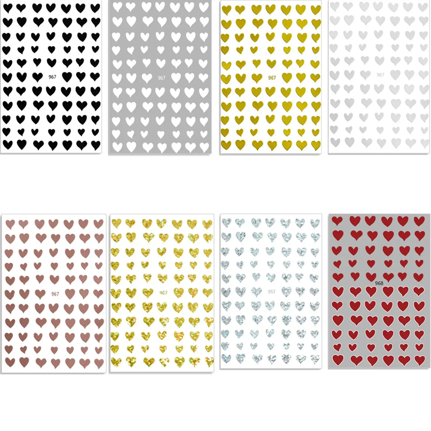 

Самоклеящаяся наклейка для ногтей в виде сердца, красного, черного и белого цветов