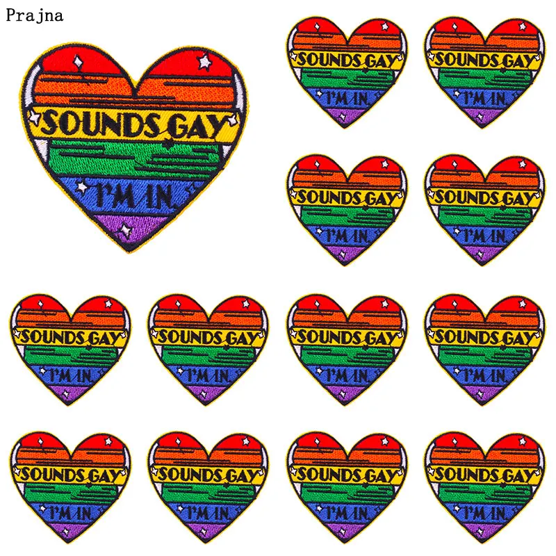 10 шт. аппликация ЛГБТ гордости вышитые нашивки на одежду Мультяшные радужные