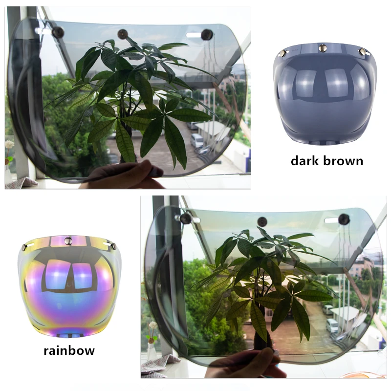 Шлем с открытым лицом козырек Ретро мотоциклетный шлем пузырьковый высокая