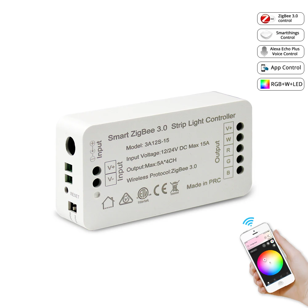 Смарт полосы светильник драйвер Zigbee 3 0 RGBW Светодиодные ленты Управление DC12V 24V