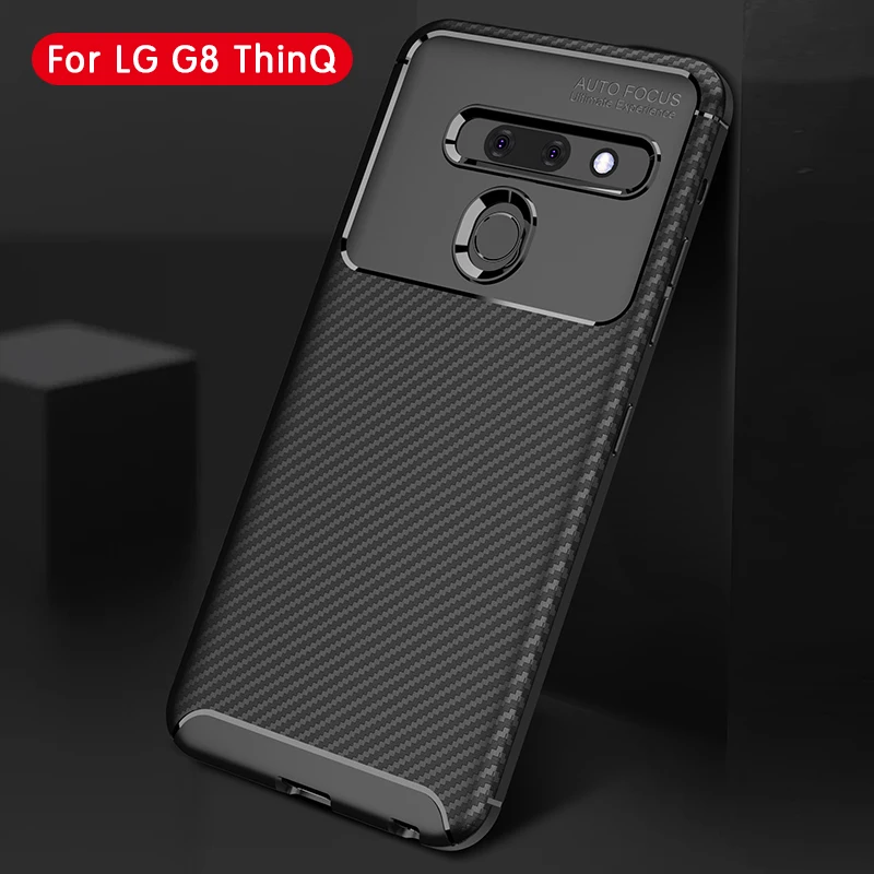 Для LG G8 ThinQ чехол из углеродного волокна противоударный мягкий Силиконовый ТПУ