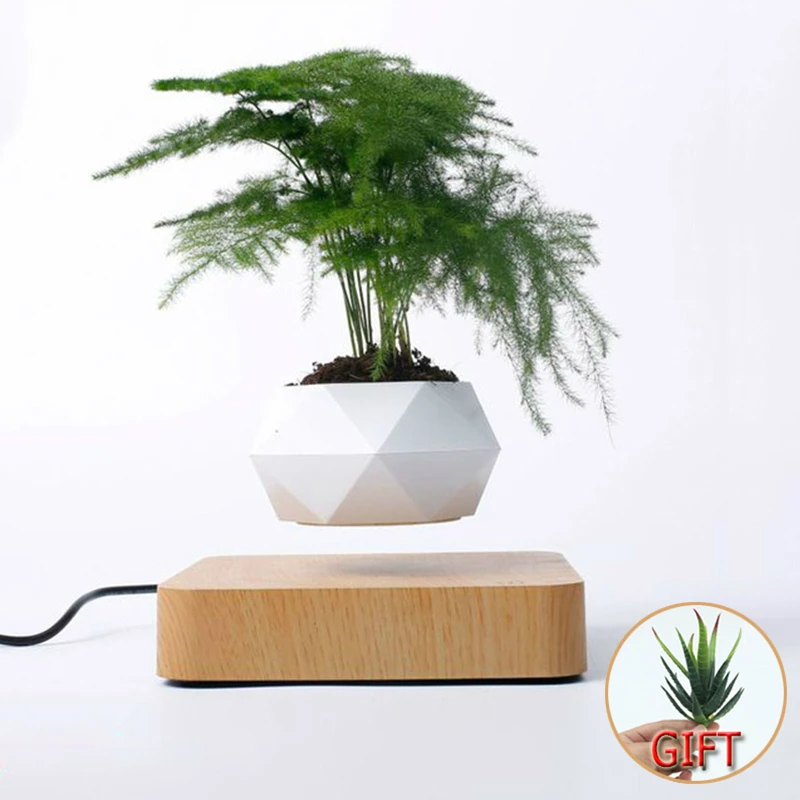

Hot Sale Levitating Air Bonsai Pot Rotation Planters Magnetic Levitation Suspension Flower Floating Pot Potted Plant Desk Decor