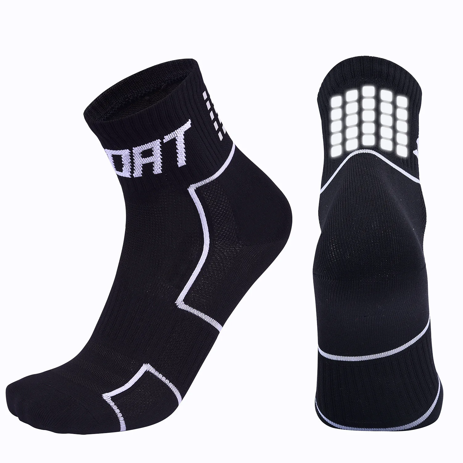

Professional night riding reflective cycling socks breathable bicycle socks sports running socks fitness