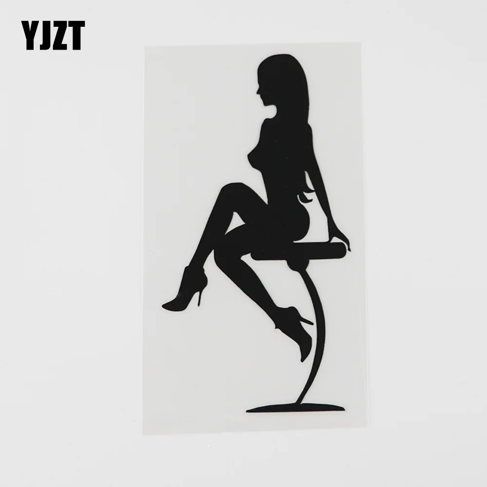 

YJZT см x см Виниловая Автомобильная наклейка с изображением сексуальной девушки сидит в ночном клубе для вечевечерние черного/серебряного ц...