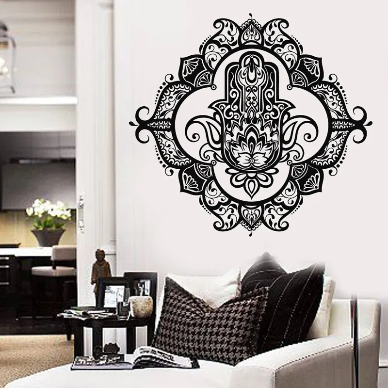 Креативный дизайн Хамса Лотос защитный талисман наклейки на стену виниловые