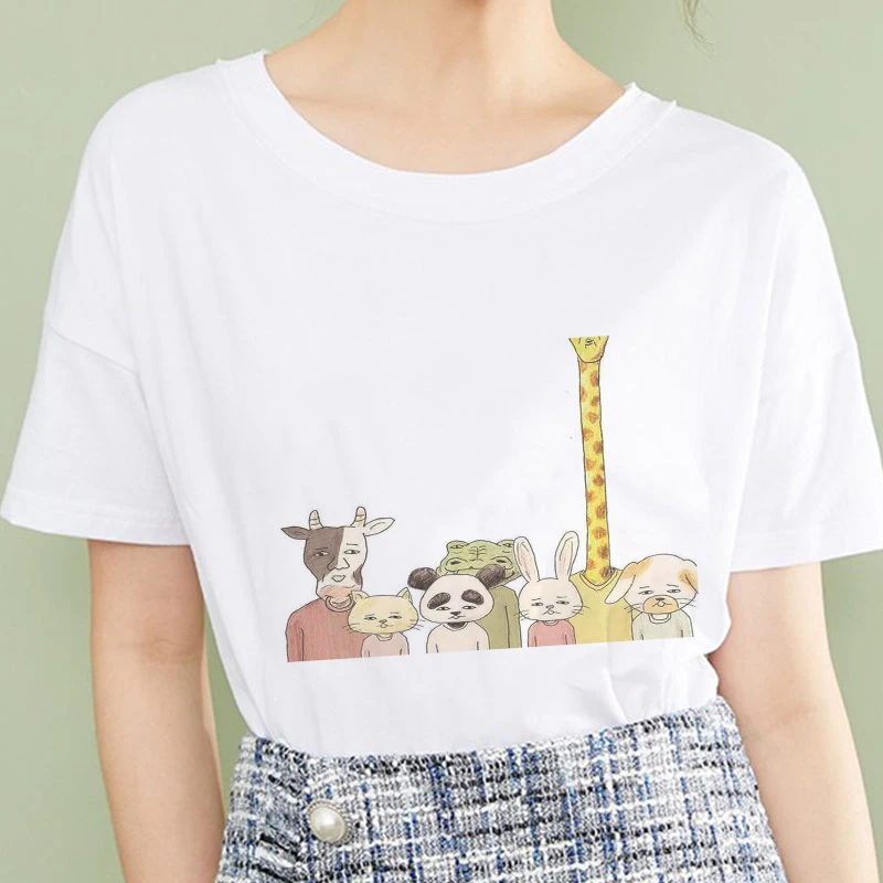 Женская Винтажная Футболка Vogue серии Мистер крокодил Жираф не может это сделать