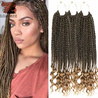synthetic curly ends goddess crochet box braids pre looped 1418 inchcrochet braids wavy ends hair extensions synthetic hair