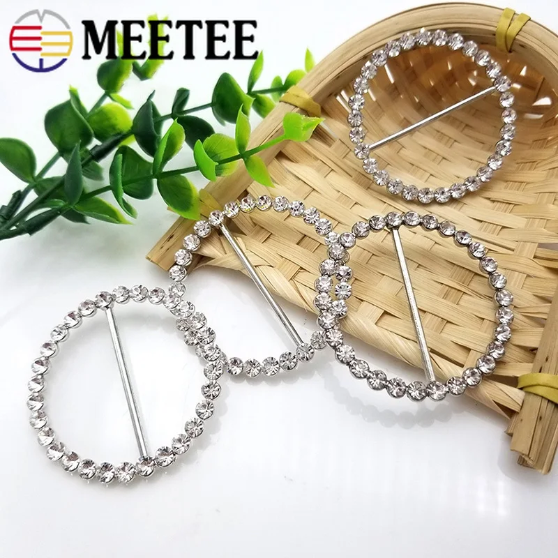 Meetee 5 шт. Стразы три скользящие пряжки сплав жемчужный пояс одежда украшение в