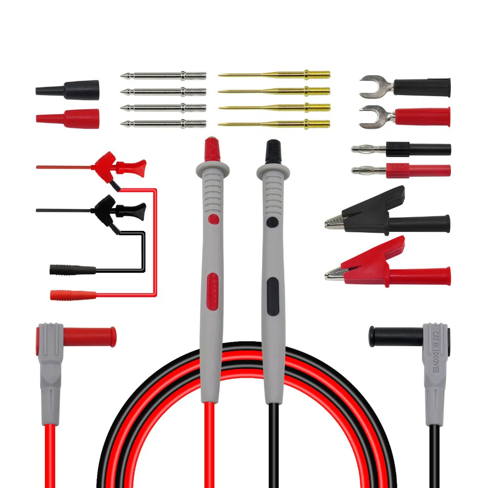 Cleqee датчики для мультиметра Сменные иглы Тестовые наборы зонды цифрового кабель