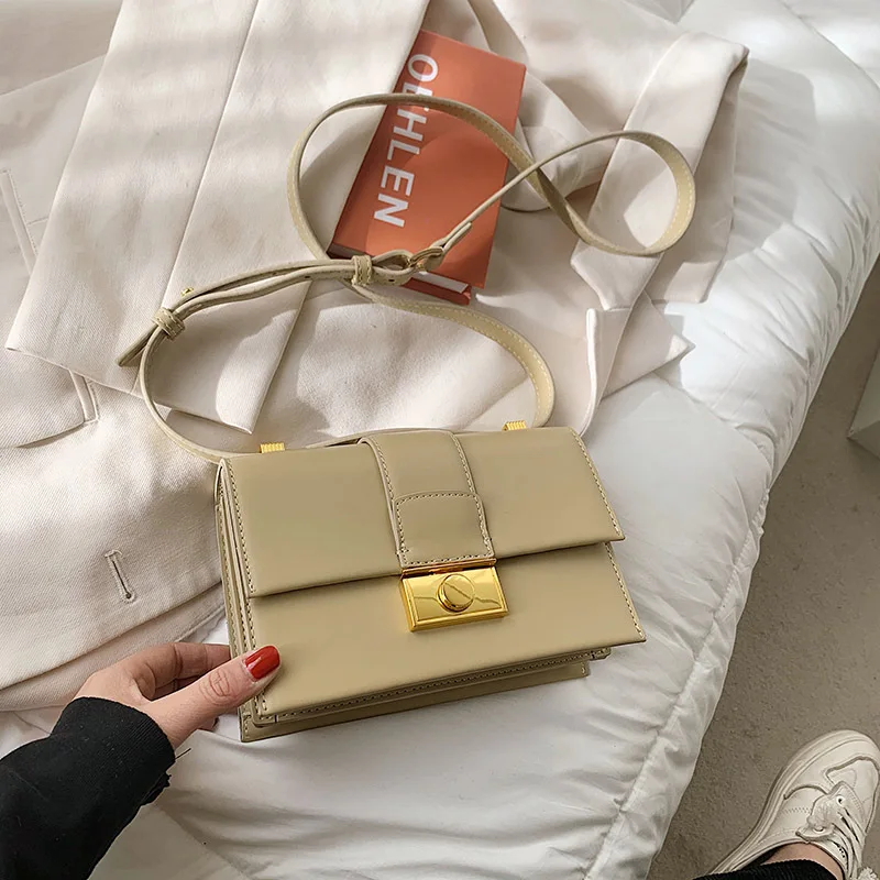 

High Quality Ladies Shoulder Bag 2021 New Korean Fashion Female Bag Net Red Lock Single Shoulder Messenger Bag Small Square Bag