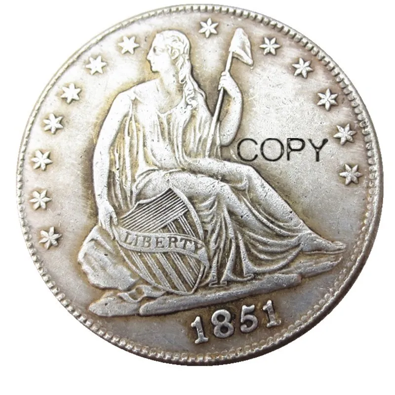 

US 1851 Liberty Seated Half Dollar Silver Plated Copy Coins