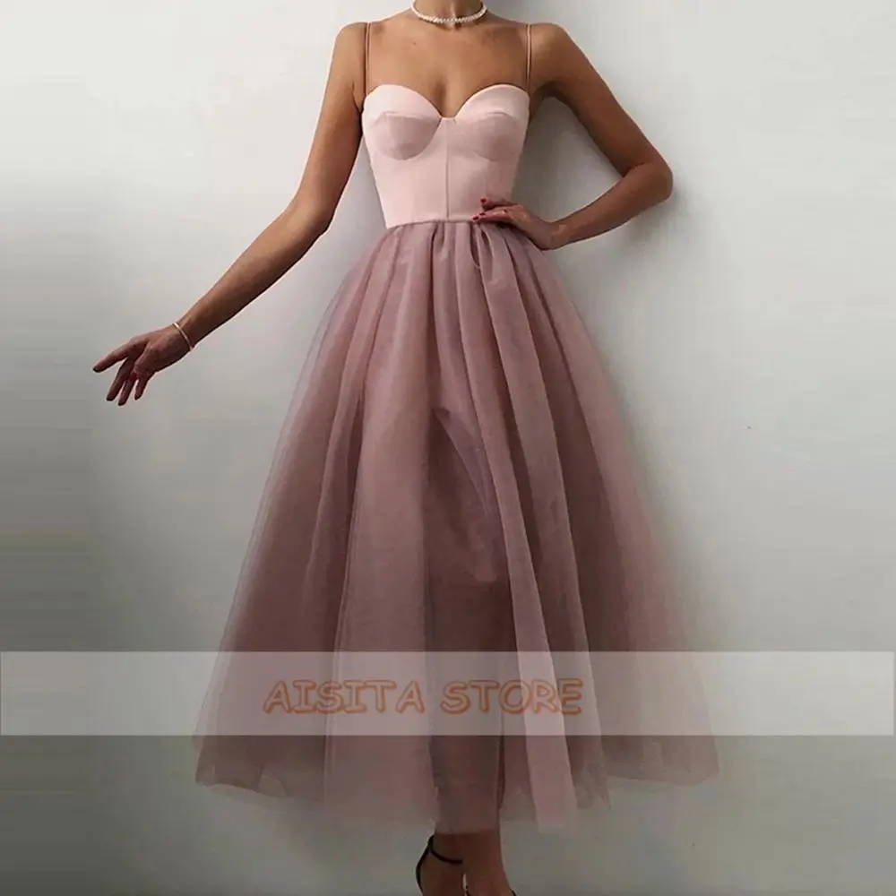 

Простые короткие трапециевидные платья на выпускной вечер с Боковым Разрезом на тонких бретельках без рукавов с сердечком вечерние платья ...